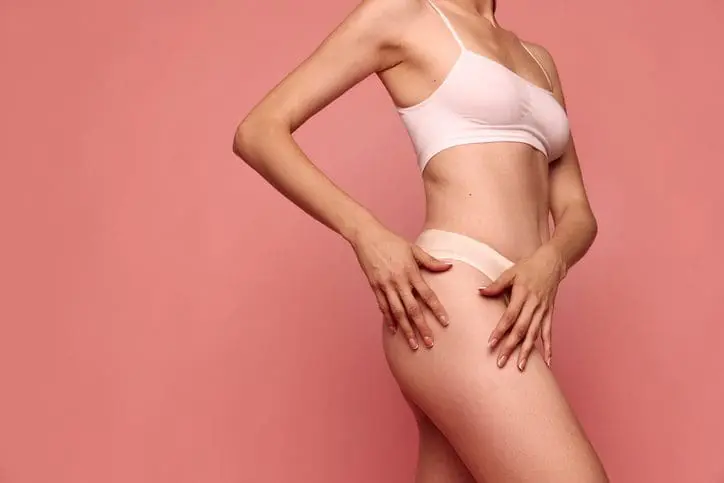Lady with flat tummy